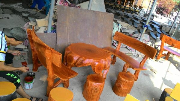bàn ghế giả gỗ