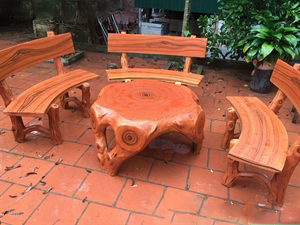 bàn ghế giả gỗ 1