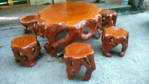 bộ bàn ghế xi măng giả gỗ