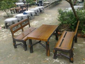 bàn ghế đá giả gỗ giá rẻ