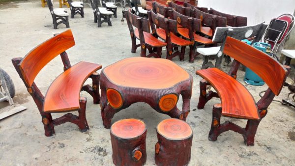 bộ bàn ghế xi măng giả gỗ MLX60
