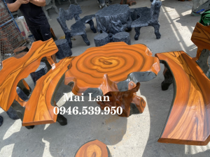 Các mẫu bàn ghế đá giả gỗ