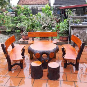 Mua bộ bàn ghế đá giả gỗ chất lượng