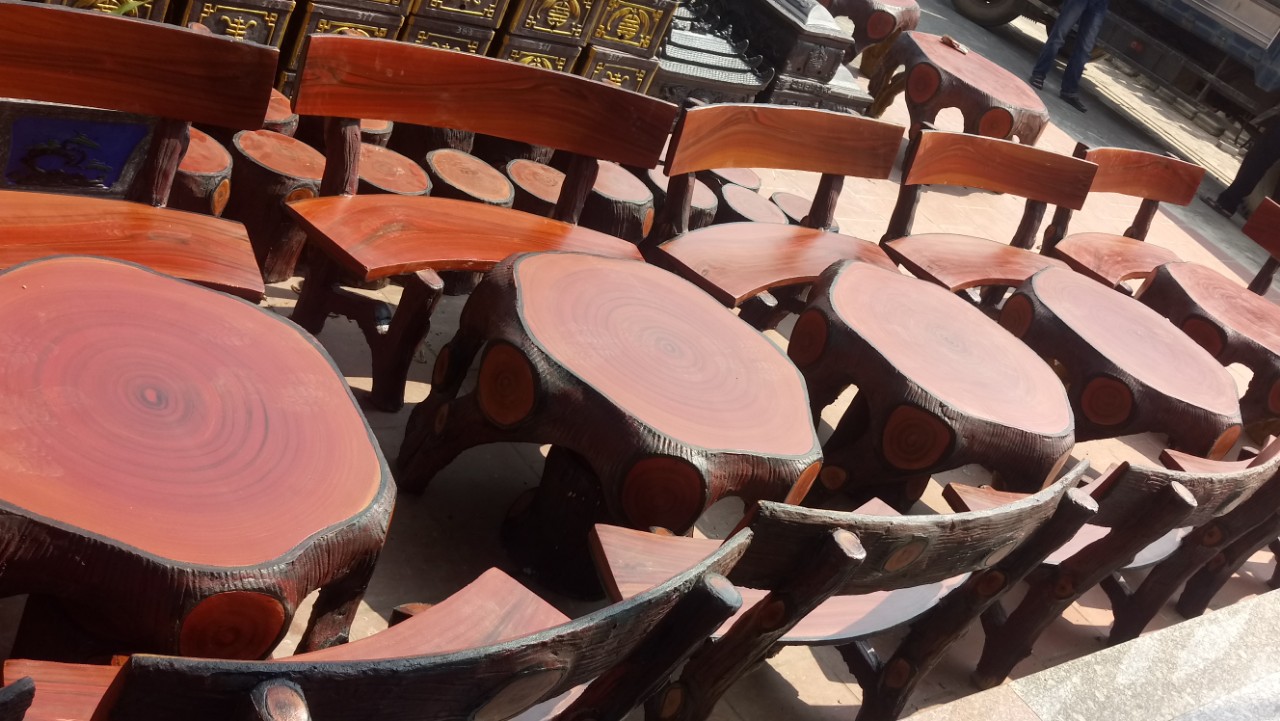 bộ bàn ghế xi măng gốc cây đẹp