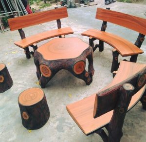 bàn ghế giả gỗ 210