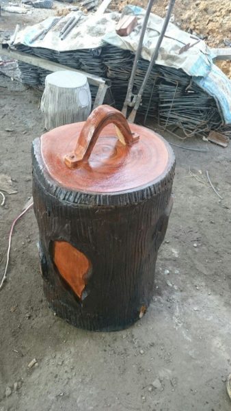 thùng rác giả gỗ