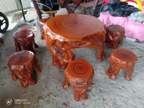 bàn ghế giả gỗ d4