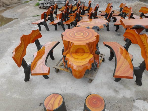 bàn ghế giả gỗ hình rùa