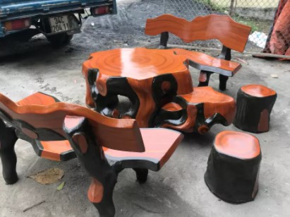 bàn ghế giả gỗ mai rùa