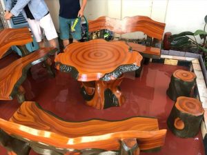 bàn ghế giả gỗ nấm